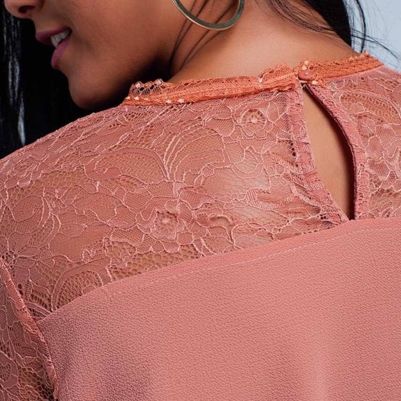 XSOLDX Pink Lace Blouse - Picture 2 of 4